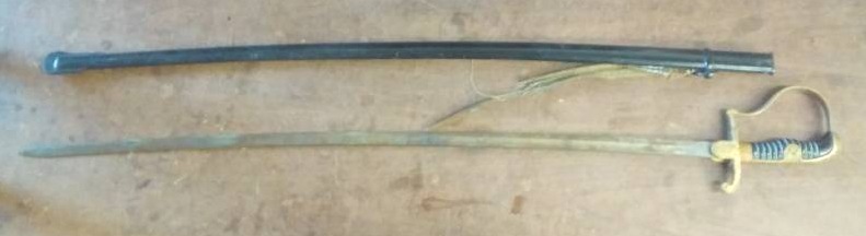 lot 38 image: German Sword With Scabbard 36-Inches