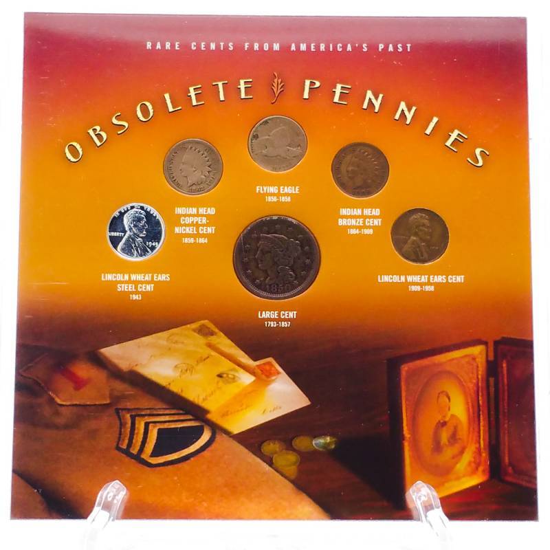 lot 512A image: Obsolete Pennies Large Cent, Civil War Era Indian Head Cent Flying Eagle, Indian Head, Wheat, Etc.