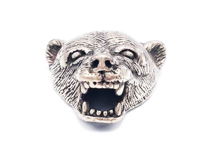 lot 223 image: Sterling Silver Bear Head Pendant Signed