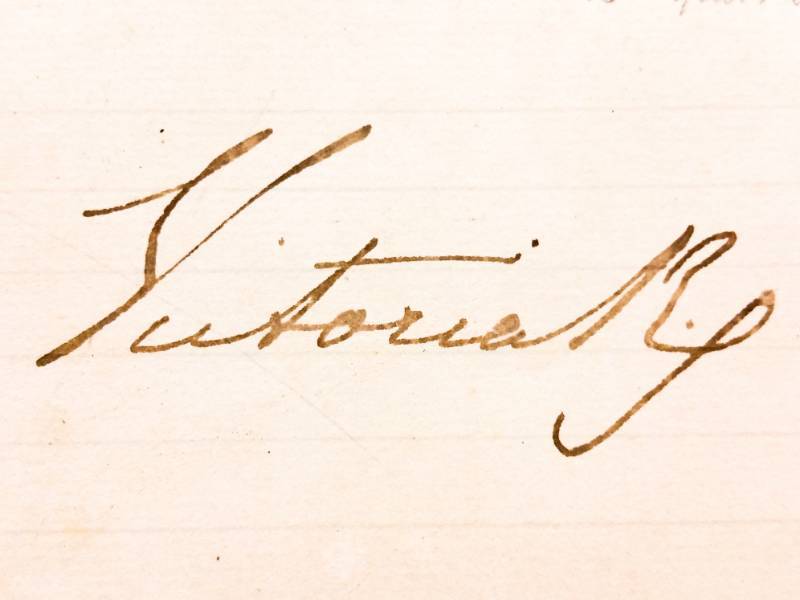 lot 315 image: Queen Victoria Hand Written and Signed Large Letter (JSA COA Certification)