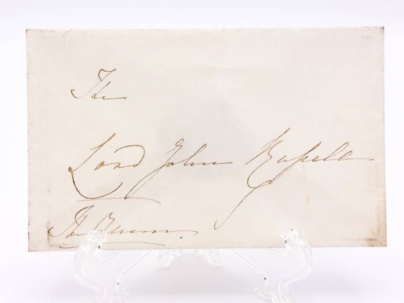 lot 316 image: Queen Victoria Hand Written Envelope with Rare Complete Wax Seal (JSA COA Certification)