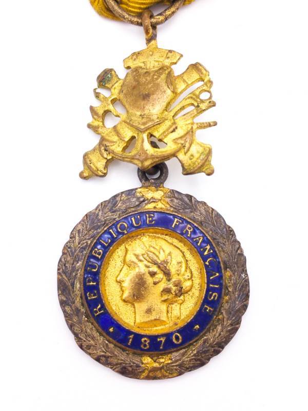 lot 107 image: French Military Medal 1870 Valor and Discipline