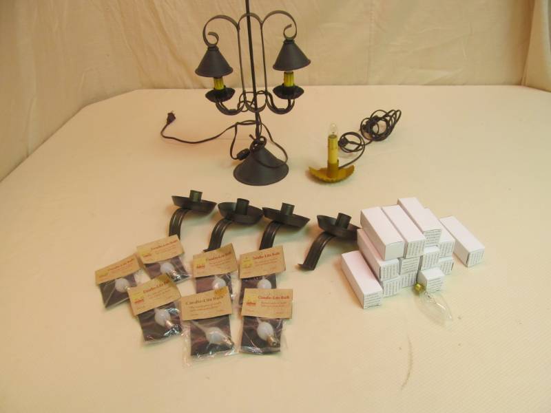 lot 62 image: Lamp, Candle LightsHolder, Torpedo Bulbs