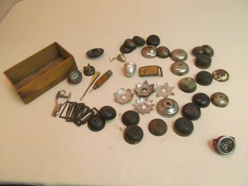 lot 166 image: Large group of Vintage bell bodies, drawer labels, and more
