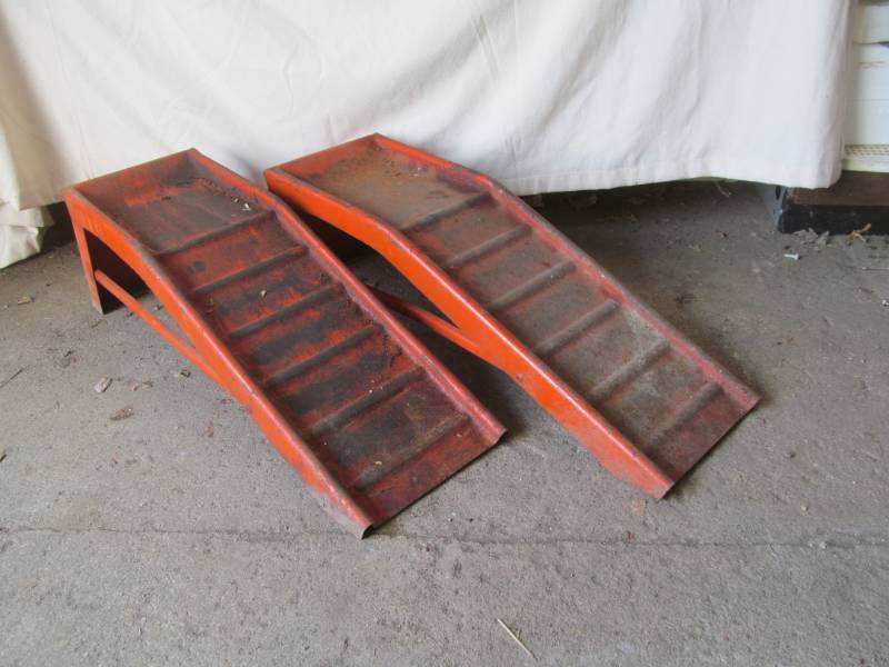 lot 235 image: Set of metal car ramps