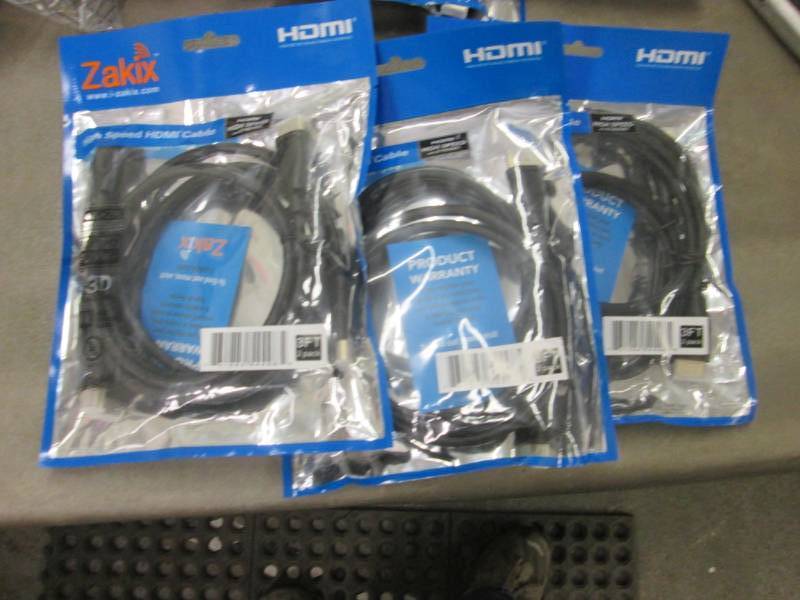 3-2pks of Zakix 3ft HDMI Cables...