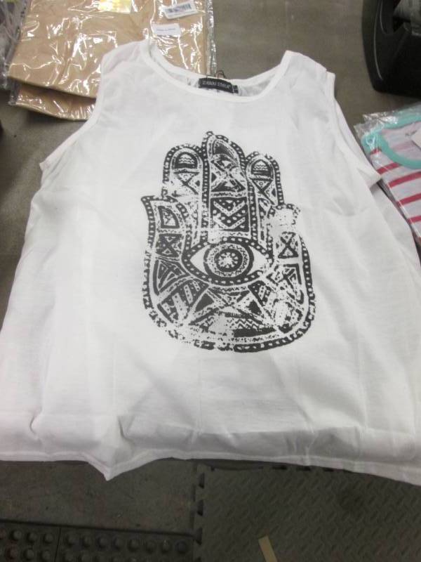 3 - Large Off White Tank Tops NWT...