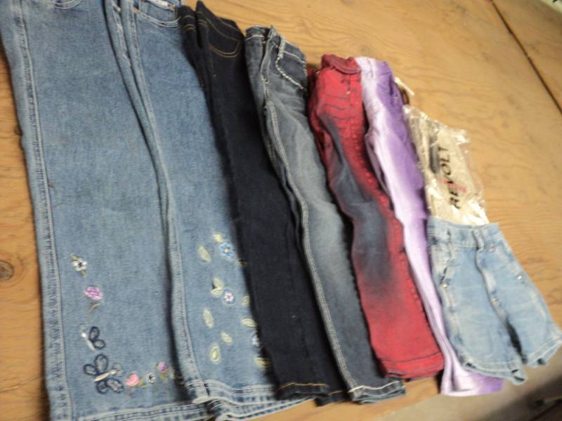 8 Pairs, size 6 Girls Jeans, Capris...