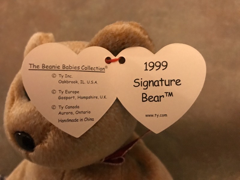 1999 signature bear beanie baby errors