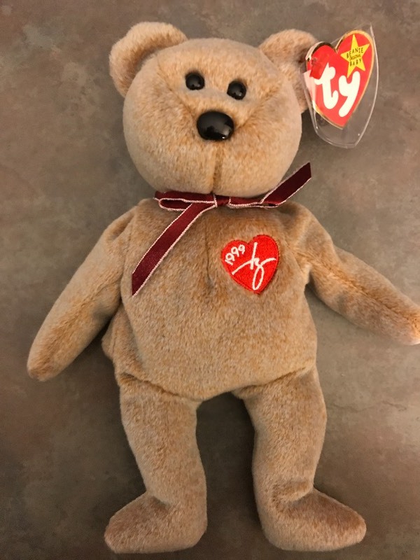 lot 5 image: RARE TY Beanie Baby 1999 Signature Bear