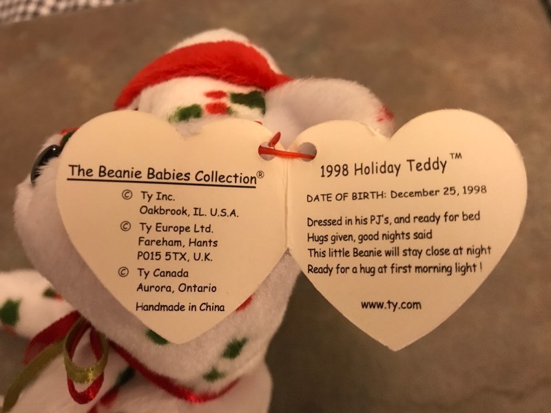 1998 holiday teddy beanie baby value