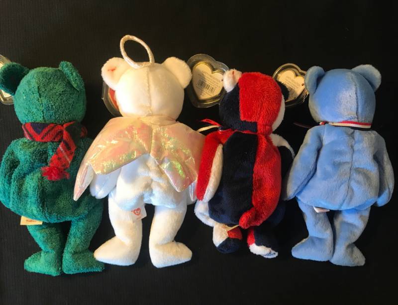 lot 46 image: TY Beanie Babies Wallace, Halo, Patriot and America
