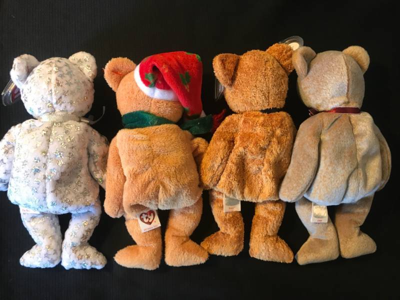 lot 49 image: TY Beanie Babies The Beginning, 2003 Holiday Teddy, Fuzz and 1999 Signature Bear