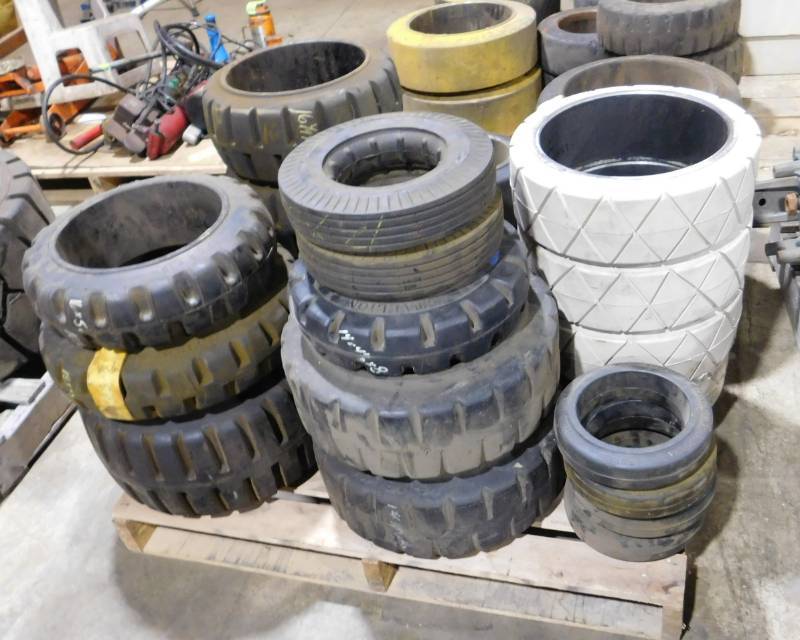 lot 69 image: Pallet of Used Cushion Forklift Tires