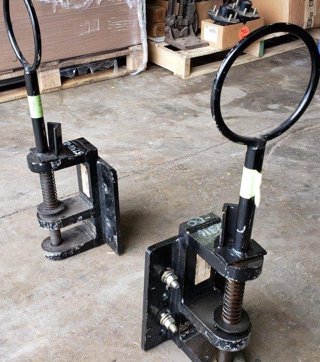 lot 95 image: Large Steel Hitch Plates w Pins