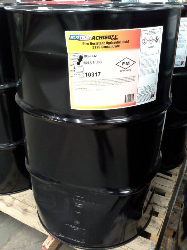 lot 515 image: One Drum of Kost USA Achieval Fire Resistent Hydraulic Fluid 5226 Concentrate 55-Gallon