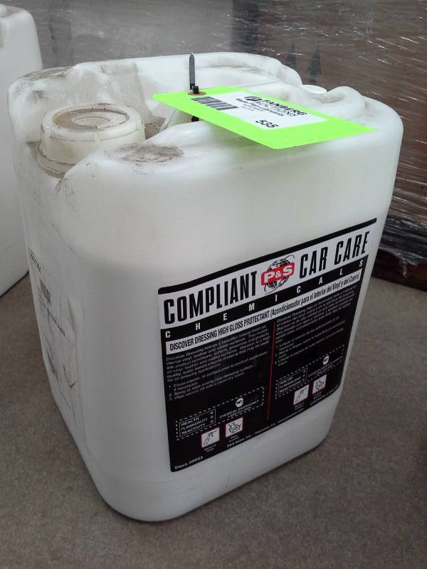 lot 535 image: 1 Pail of P&S Compliant Car Care Chemicals Discover Dressing High Gloss Protectant 5-Gallon