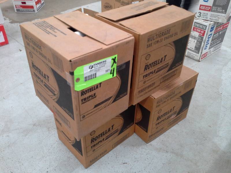 lot 561 image: 4 Cases of Shell Rotella T SAE 10-W30 Heavy Duty Diesel Engine Oil