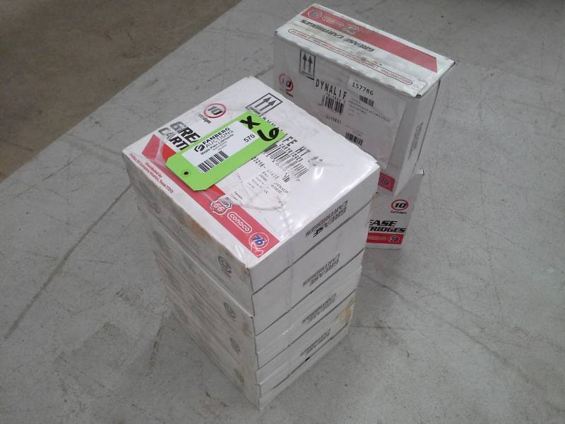 lot 570 image: 6 Cases of Phillips 66 Dynalife HT#2 Grease Cartridges 14oz.