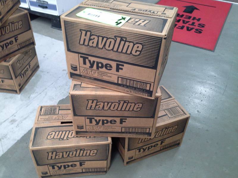 lot 590 image: 4 Cases of Havoline Type F Automatic Transmission Fluid 1-Quart