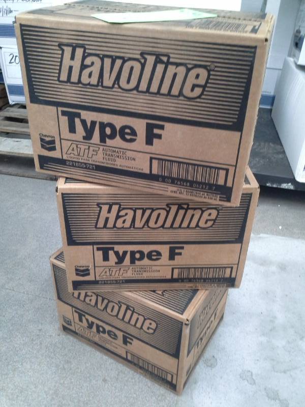lot 592 image: 3 Cases of Havoline Type F Automatic Transmission Fluid 1-Quart
