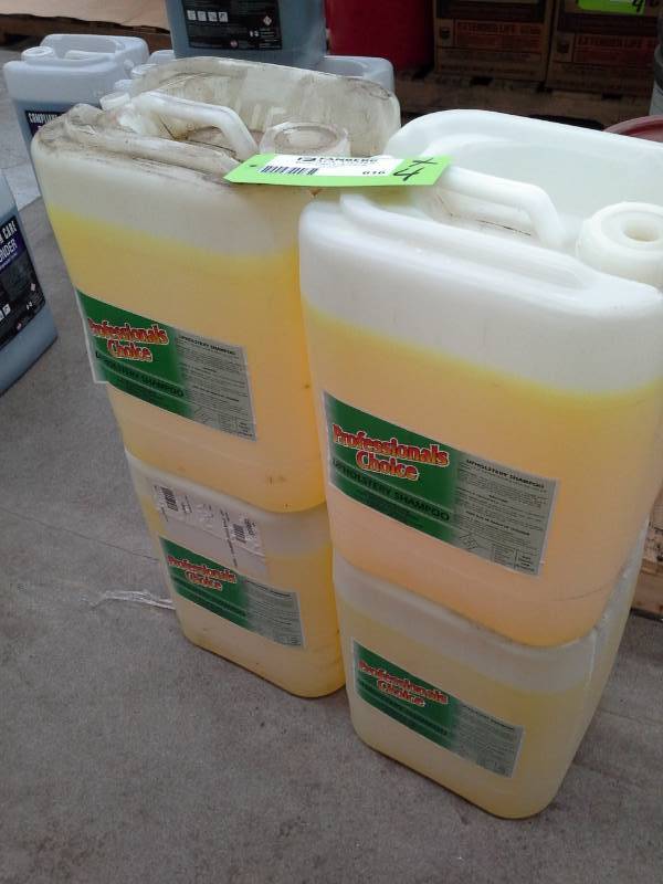 lot 616 image: 4 Pails of Professionals Choice Upholstery Shampoo 5-Gallon