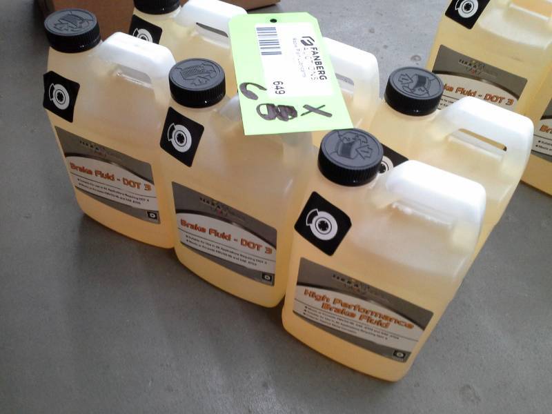lot 649 image: 6 Bottles of Terra Clean High Performance Brake Fluid DOT 4 64oz.