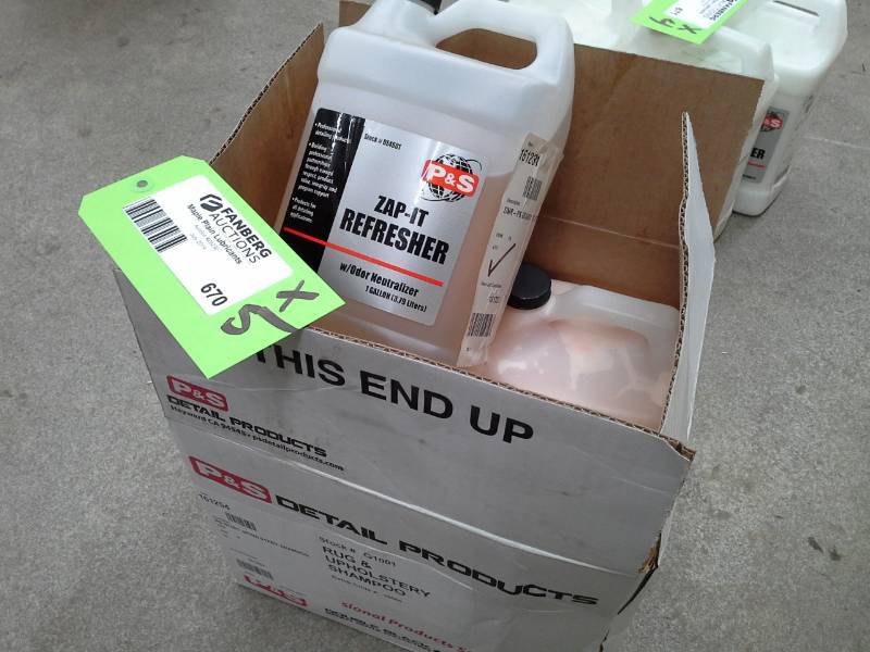 lot 670 image: 5 Bottles of P&S Zap-It Refresher 1-Gallon, Smart System Machine Polish 1-Gallon