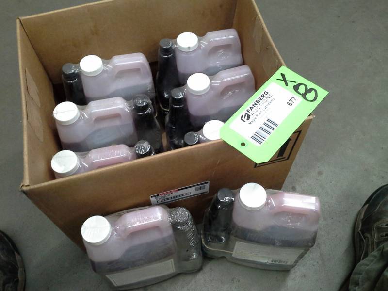 lot 677 image: 8 2-Pack Bottles of Terra Clean Power Steering Fluid and Conditioner - Red 64oz.