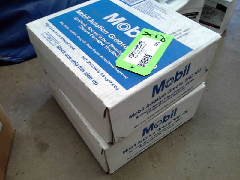 lot 722 image: 2 Cases of Mobil Aviation Grease SHC 100 4.4lbs.
