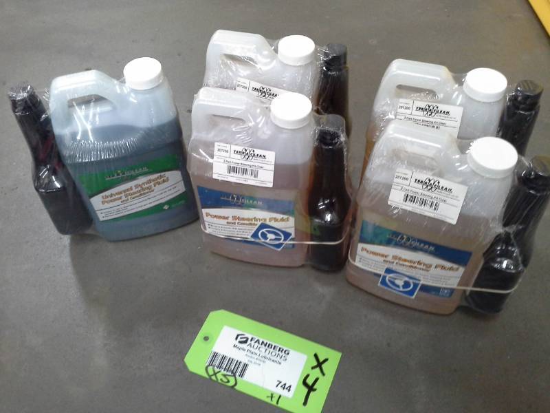 lot 744 image: 5 Bottles of Terra Clean Power Steering Fluid and Conditioner 64oz., Universal Synthetic Power Steering Fluid and Conditioner 64oz.