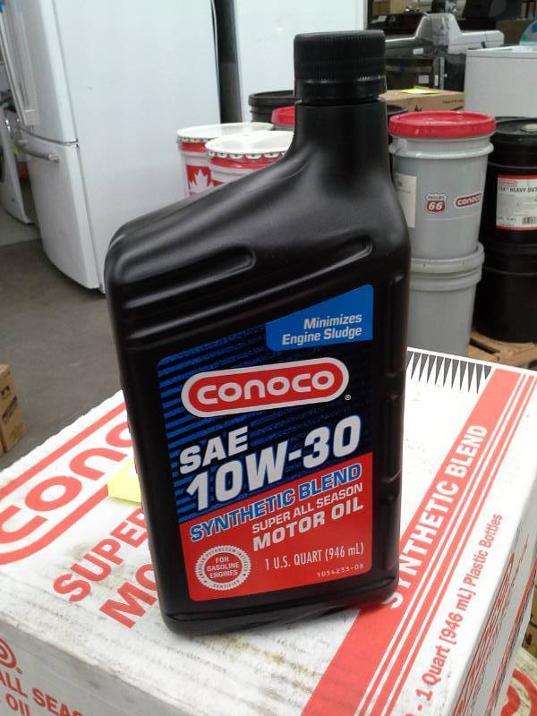 lot 1560 image: 4 Cases of Conoco Super All Season Synthetic Blend SAE 10W-30 Motor Oil