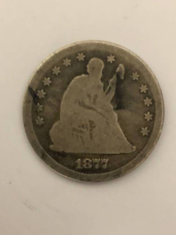 lot 78 image: 1877 Seated Liberty Quarter
