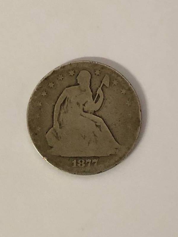 lot 177 image: 1877 Seated Liberty Half Dollar