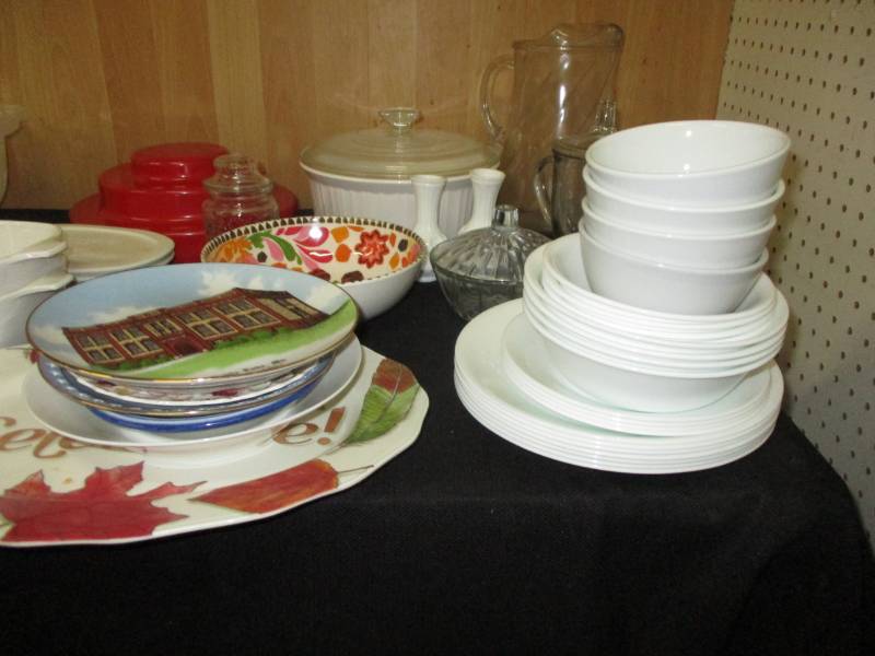 lot 184 image: Assortment of Serving Dishes, Pitcher, Cake Maker, Casserole