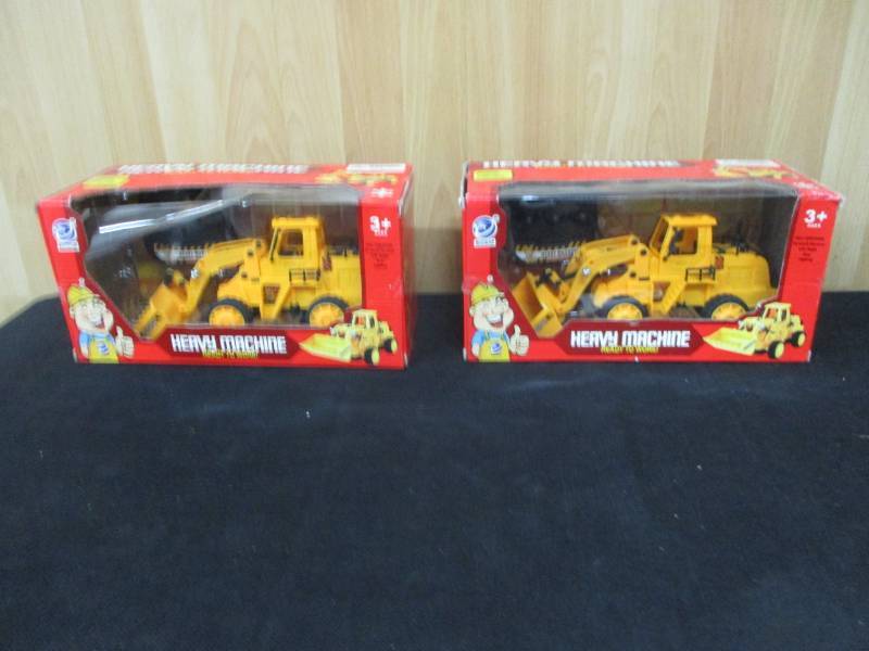 lot 41 image: 2-Heavy Machine Ready To Work Remote Control Back Hoe With Lights,