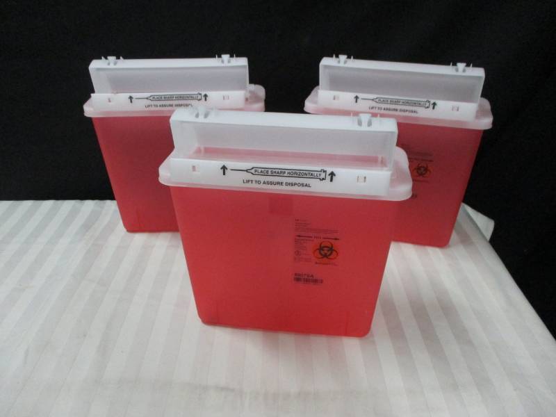 lot 46 image: 3 Medical Waste Needle Containers