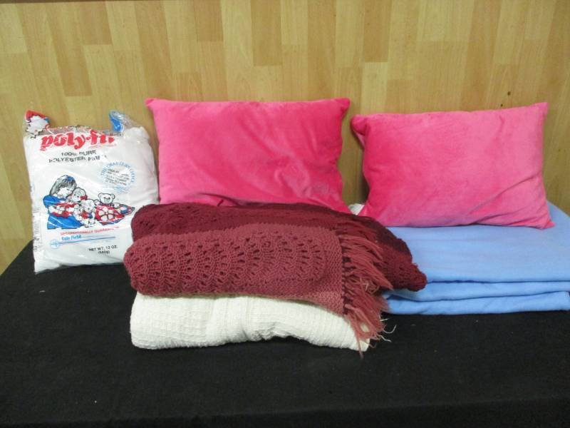 lot 93 image: Varitey of Blankets and Pillows