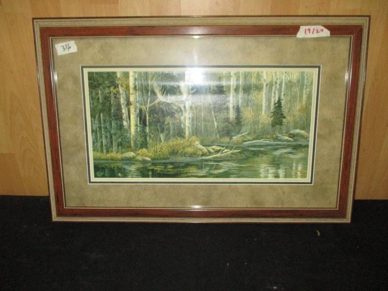 lot 142 image: Beautiful Moose Picture 19x 29
