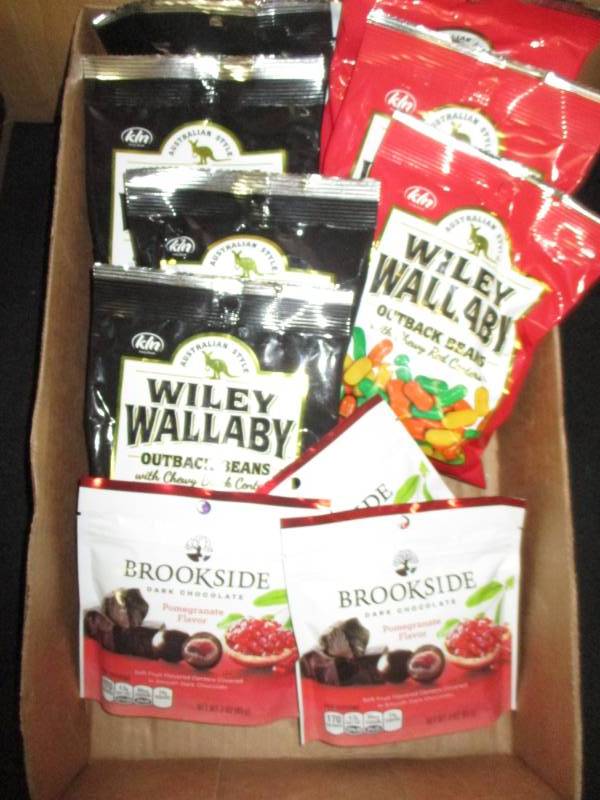 lot 368 image: 14 bags of Wileyy Wallaby Licorice and brookside Dark Chocolate