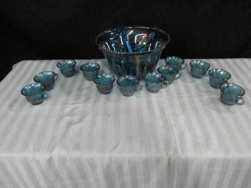 lot 218 image: Carnival Glass Punchbowl