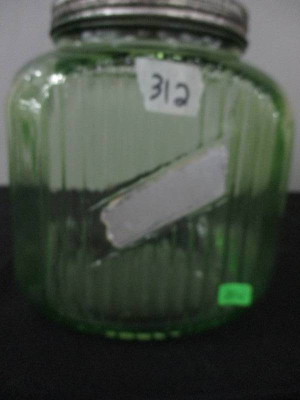 lot 254 image: Antique Green Jar with Lid