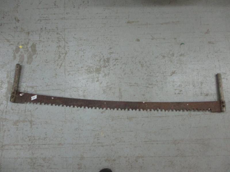 lot 258 image: Antique 2 man saw almost 5 ft