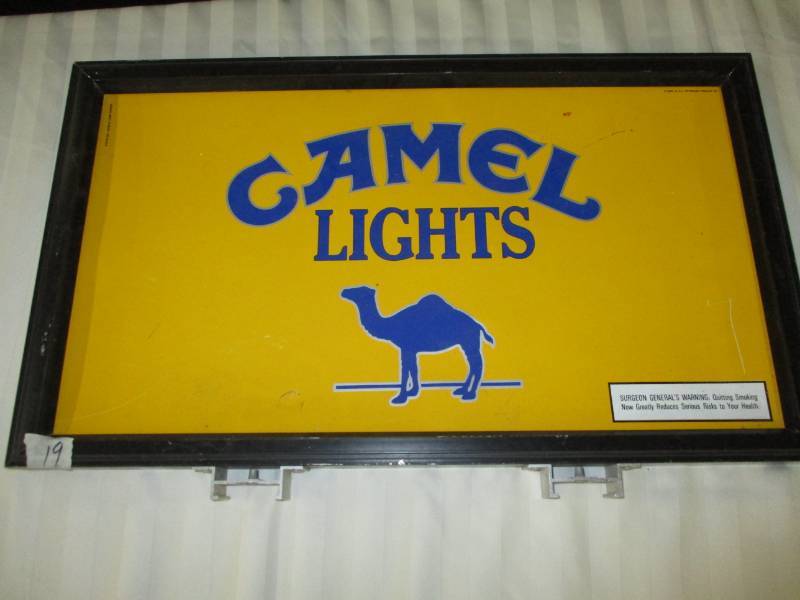 lot 292 image: Camel Metal Sign 21 12 x 12 12