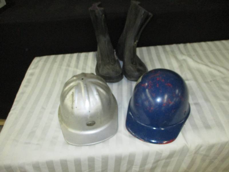 lot 298 image: Rubber Boots and Hard Hats