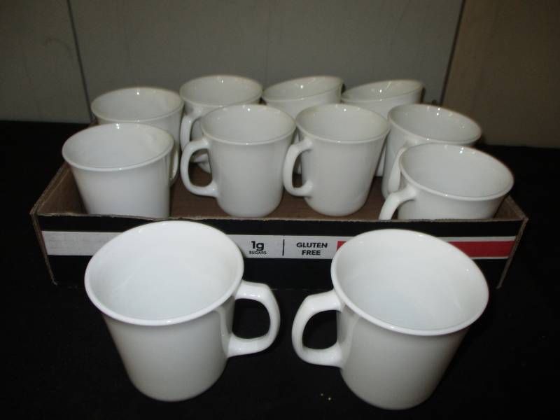 lot 315 image: 11 Nice Corningeware White Cups