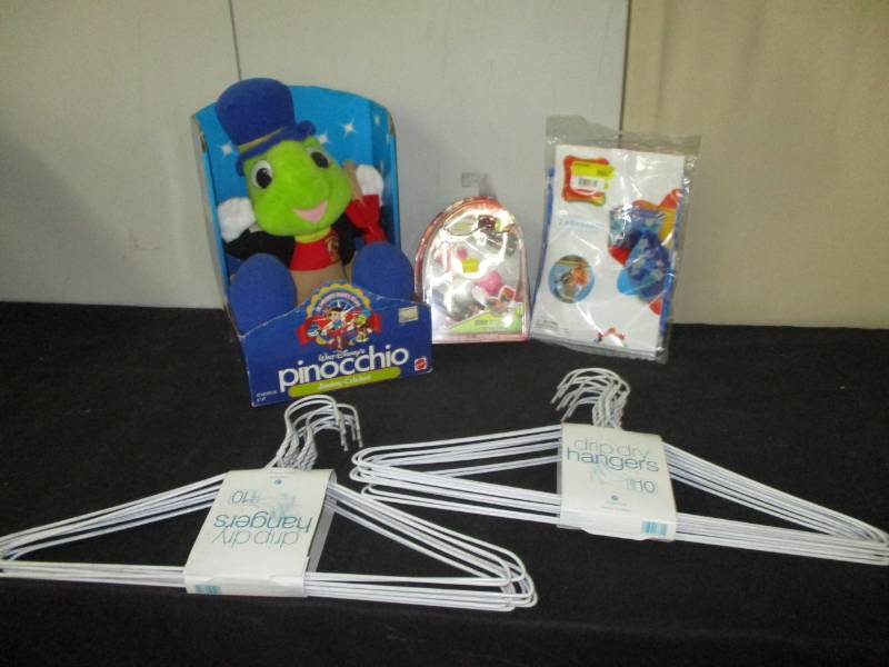 lot 338 image: Pinnocchio Toy, Hangers, Swinning Stuff and more