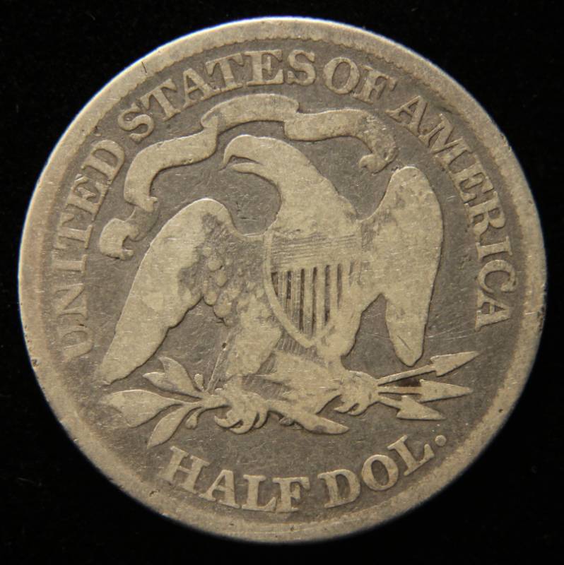 lot 17 image: 1876 US SEATED LIBERTY SILVER HALF DOLLAR