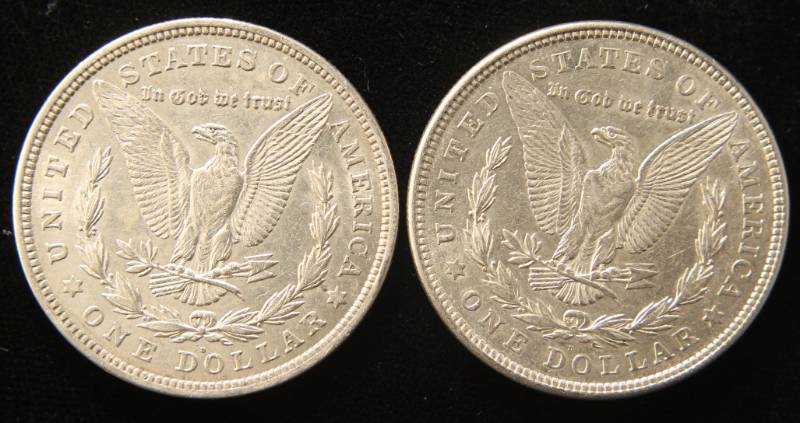 lot 56 image: 2 MORGAN SILVER DOLLARS BOTH 1921-D