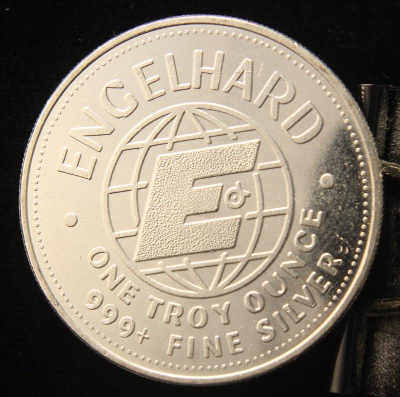 lot 57 image: 1 TROY OZ. .999 FINE SILVER 1984 ENGELHARD AMERICAN PROSPECTOR